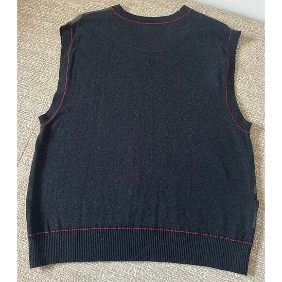 Marc Ecko Sweater Cut & Sew Vest Men's XL Black Gray 100% Cotton - Picture 2 of 4